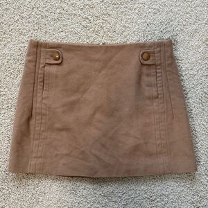 J CREW Vintage 90s Y2K Wool Cashmere Blend Mini Skirt Tan Size 12